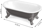 6.5" Ceramic Mini Decorative Clawfoot Bathtub Bar Soap Dish, Kitchen Sponge Holder and Shower Tray for Bathroom, 1 Pack(Stone Gray)