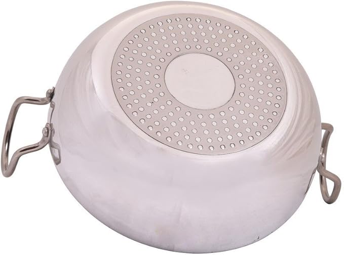 Satre Online and Marketing Aluminium Kadai Size No-12, Kadhai Frying Pan,Thickness 4 mm -Color-Silver