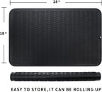 MicoYang Silicone Dish Drying Mat for Multiple Usage,Easy clean,Eco-friendly,Heat-resistant Silicone Mat for Kitchen Counter or Sink,Refrigerator or Drawer Liner Black 3XL 28 inches x 18 inches