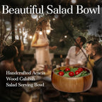 Woodard & Charles Acacia Wood Large Individual Salad Bowl, Snack Serving Bowl, 6 1/2" x 2 1/2"