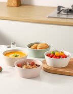UBEE Ceramic Soup Bowls Set of 4, 6.3 inch Cereal Bowls, Microwave Safe Serving Bowls for Oatmeal, Soup, Pasta, Ramen, Dessert, Fruit, For Breakfast, Lunch and Dinner, Colorful