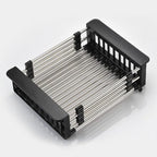 TUTEW Dish Drying Rack, Over The Sink Dish Drying Rack, Stainless Steel Drainer with Adjustable Arms Holder Functional Kitchen Sink Organizer for Vegetable and Fruit, Black