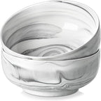 MALACASA Large Soup Bowls Set, 44 OZ (7") Salad Bowl Cereal Bowl Set of 2,Marble Grey Ceramic Bowls for Kitchen, Dishwasher & Microwave Safe, Series REGULAR