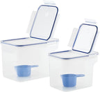 LocknLock Easy Essentials Food Storage Container and Scoop Set/Food Storage Bin Set, BPA-free/Dishwasher Safe, 4 Piece - Clear