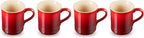 Le Creuset Stoneware Set of 4 Mugs, 14 oz. each, Cerise