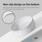 Havniva 6.1inch Ceramic Raised Double Bowls Set with Acacia Wood Stand, 2 Heights Elevated, Food & Water Bowls for Toy Breed Dogs, Kitty, Cats, Pet Bowl(13.5OZ, Arctic White)