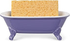 6.5" Ceramic Mini Decorative Clawfoot Bathtub Bar Soap Dish, Kitchen Sponge Holder and Shower Tray for Bathroom, 1 Pack(Jubilee)