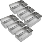 6PCS Stainless Steel Loaf Pan 8.5x5.5 Inch Banana Bread Pans for Homemade Breads Baking Pan for Oven Metal Meatloaf Pan Sandwich Bread Loaf Pans for Baking Bread Tin for Bakings Meat Loaf Cake