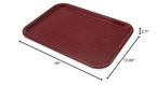 Carlisle FoodService Products Fast Food Cafeteria Tray 12" x 16", Durable Polypropylene Food Tray with Slip-Resistant Surface, Stackable for Cafes and Schools, BPA-Free, Burgundy (Pack of 24)