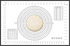 Dough Mat Silicone Baking Mats for Rolling Pastry,Kneading Sheet Sourdough Bread Baking Supplies Black 24x16" 0.45mmT