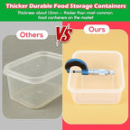 62PCS Thicker Food Storage Containers with Lids Airtight Leakproof, BPA Free Plastic Kitchen Food Storage Containers, Stackable Reusable Meal Prep Food Containers with Lids, Freezer Microwave Safe