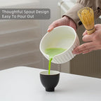 Matcha Whisk Set, Matcha Set Includes Ceramic Matcha Bowl, Matcha Whisk and Holder, Bamboo Scoop, Sifter, Scoop Rest and Tea Towel - 7 Pcs Matcha Making Kit for Matcha Lover and Tea Ceremony
