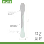 Tovolo Scoop and Spread Large Dual End Silicone Sandwich Spreader Tool with Nylon Handle, BPA Free Dishwasher Safe Silicone and Nylon Tool for Spreading and Scooping, Blue Haze and Oyster Gray