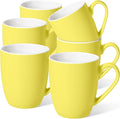 Urbanstrive 16 oz Large Coffee Mugs Set of 6 Ceramic Coffee Mug White Coffee Cups Tea Cups Idea Gift for Women Men House Warming Gifts New Home Office, Yellow 6 Pack