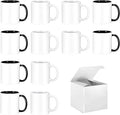 Sublimation Mugs 11 oz Set of 12 Bulk Coffee Mugs with Box Sublimation Cups Tazas Para Sublimar Coffee Cups 6 White and 6 Black