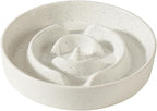Havniva Ceramic 3.2 Cup Dog Bowl Slow Feeder for Large Dog, 9.5inch Pet Slow Dish, Stop Bloat, Preventing Choking(Single Bowl, Vanilla White)