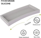 Bathroom Tray, Small Vanity Tray Silicone Soap Dish Sponge Holder Kitchen Sink Organizer Bathroom Accessories for Countertop, Toilet, Shower - Light Grey