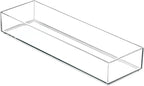 iDesign Clarity Plastic Drawer Organizer, Storage Container for Silverware, Utensils, Kitchen Gadgets in Pantry, Cabinets, Countertops, 4" x 12" x 2" - Clear