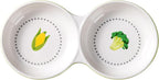Navaris Twin Feeding Dog or Cat Bowls - Durable Double Ceramic Kitten or Puppy Bowl Set - Ideal for Food & Water for Small Pets - Space-Saving Design & Easy to Clean - Green