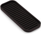 Zulay Kitchen (9x3.5 Silicone Sponge Holder for Kitchen Sink - Flexible Multipurpose Soap Tray Sponge Holder - Sink Organizer Tray for, Bathroom, Makeup, Trinkets & More (Chocolate)