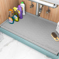 TigeJoy Under Sink Mats for Kitchen Waterproof, Leak-Proof Silicone Mat Sink Protector and Cabinet Liner, Kitchen Essentials Organizer and Storage 31" x 22" Light Grey