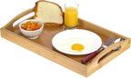 Tray with Large Handles - Bamboo Ottoman Tray, Great for Coffee Table, Couch, Tea, Bar, Breakfast, Dinner, or Any Food - Good for Parties or Bed for Eating (Home It)