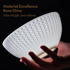 KINGSTONE Bone China Dinnerware Set, 12-Piece White Lightweight Porcelain for 4, Plates and Bowls with Rhombus patterned edge design, Microwave and Dishwasher Safe, for Family, Restaurant, Gifting