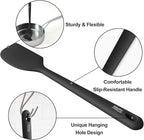 Redfly Silicone Spatula Set, 5 Piece Food Grade Silicone Cooking Utensils Set, Rubber Spatula Heat Resistant Nonstick for Baking, Cooking, Kitchen Utensils Dishwasher Safe Black