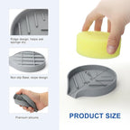 LANMU Silicone Smiley Face Sponge Holder for Kitchen Sink, Sink Caddy Organizer with Drainage for Quick Drying, Dishwasher Safe, Fit Palm Bush, Soap Dispenser Storage