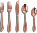 Rose Gold Silverware Set,20-Piece Stainless Steel Flatware for 4, Heavy-Duty 18/0 Stainless Steel Utensils,Mirror Polished Dishwasher Safe for Home & Kitchen Dining