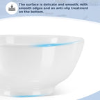 VENVENWEAVS 30 OZ White Thickened Ceramic Bowls Set of 6 Complimentary 6 Spoons, Large Reinforced Ceramic Bowls Perfect for Soup,Salad,Cereal, Ramen And More,Microwave&Dishwasher Safe