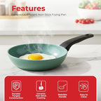 SALFORD Forged 5.5 Inch Mini Nonstick Frying Pan - Ceramic Skillet for Egg Omelet & Pancakes with Bakelite Handle Chef's Cookware - PTFE, PFAS & PFOA Free (Turquoise)