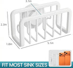 TAILI Sponge Holder for Kitchen Sink with Strong Suction Cup, Rustproof Aluminum Sink Caddy for Sponges, Removable Sponge Holder, Dish Brush for Scraper - White, 5.1" x 2.3"
