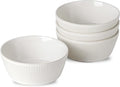 UBEE Ceramic Soup Bowls Set of 4, 6.3 inch Cereal Bowls, Microwave Safe Serving Bowls for Oatmeal, Soup, Pasta, Ramen, Dessert, Fruit, For Breakfast, Lunch and Dinner, White