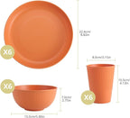 Anbte Plastic Plates and Bowls Sets, 18pcs Unbreakable Dinnerware Set for 6, Lightweight Reusable Dishes Set Microwave & Dishwasher Safe Modern Dinner Set, for Kitchen Outdoor Travel Camping Picnic