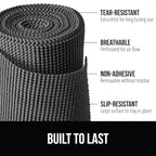 GORILLA GRIP powerGRIP Drawer Shelf and Cabinet Liner, Thick Strong Hold, Non-Adhesive Liners Protect Kitchen Cabinets and Cupboard, Bathroom Drawers, Easy Install, Breathable Mat, 20" x30', Charcoal