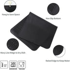 MicoYang Silicone Dish Drying Mat for Multiple Usage,Easy clean,Eco-friendly,Heat-resistant Silicone Mat for Kitchen Counter or Sink,Refrigerator or Drawer Liner Black 5XL 36inches x 18inches