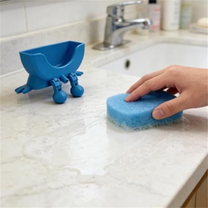 Cute Hanging Sponge Holder with Drainage, 3D Printed Sponge Holder, Funny Sponge Stand for Kitchen Sink, Keeps Your Sponge Dry & Smiling, No sponge ﻿ (Black)