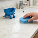 Cute Hanging Sponge Holder with Drainage, 3D Printed Sponge Holder, Funny Sponge Stand for Kitchen Sink, Keeps Your Sponge Dry & Smiling, No sponge ﻿ (Black)