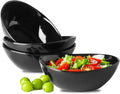 HASENSE 4Pcs Serving Bowls & Salad Bowls Set – 28oz Ceramic Mixing Bowls, Microwave & Dishwasher Safe, Stackable for Space-Saving – Ideal for Pasta, Fruit, Side Dishes, Soup, Black