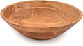 Samhita Acacia Wood Serving Bowl, Fruit Bowl, Friendly and Perfect for Salad, Vegetables and Fruit,Single Salad Bowl (10" x 10" x 3")