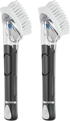 RIMAY Soap Dispensing Dish Brush, Dish Scrubber with Soap Dispenser, Dish Soap Brush, Dish Wand with Soap Dispenser Kitchen Brush for Dishes, Pans, Sink, Pots（2 Pack）