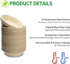 bloomoon 100 Pack 32 oz Large Round Paper Bowls for Salad, Pasta, Burrito, Lunch and Snack, Heavy Duty 32 oz Disposable Bowls for Party and Catering