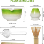 Matcha Whisk Set, Premium Ceremonial Grade Matcha Set Includes Matcha Bowl, Bamboo Scoop, Matcha Powder Sifter, Matcha Whisk and Holder for Matcha Lovers