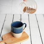Bosmarlin Ceramic Coffee Mug Set of 4, 17 Oz, 5 Colors to Choose, Tea Cups, Dishwasher and Microwave Safe, Reactive Glaze (Deep Blue)