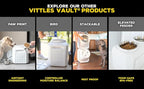 Vittles Vault Traditional Pet Food Storage Container For Dog Kibbles/Bird Seed/Oatmeal/Rice/Flour/Cereal, BPA Free Plastic, Sealed Airtight For Cat Food, Up To 30 lb, Made in USA, With Scoop, Gray