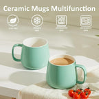 Teocera 16oz Ceramic Coffee Mugs Set of 4 – Stackable Latte Cups, Microwave, Dishwasher & Oven Safe – Ideal for Coffee, Cappuccino, Hot Chocolate, Housewarming Gifts, Mint Green