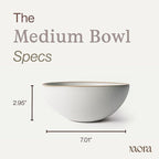 MORA Medium Bowls Set of 4, 28oz Ceramic Pottery Everyday Bowls - Microwave, Oven and Dishwasher Safe - Oat