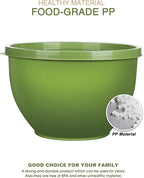 Greentainer Plastic Mixing Bowls with Lids Set for Kitchen, 5 Set Nesting Bowls for Mixing, Baking, Prepping, Cooking and Serving Food, Mixing Bowls Dishwasher, Microwave Safe