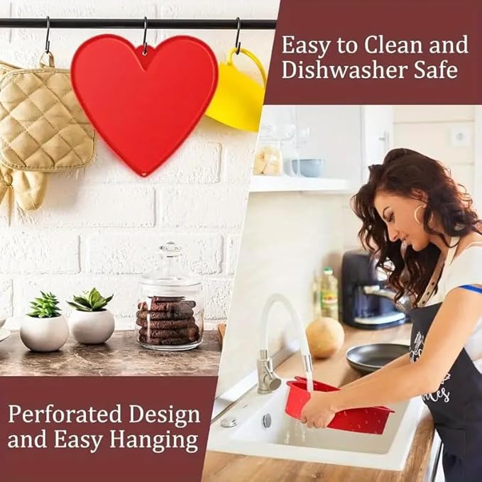 3 PCS Silicone Heart Shaped Cake Pans 4 6 8 Inch Nonstick Silicone Heart Baking Mold Reusable Food Grade Mold for Baking Brownie Valentine Mother Wedding Birthday Day(Red)